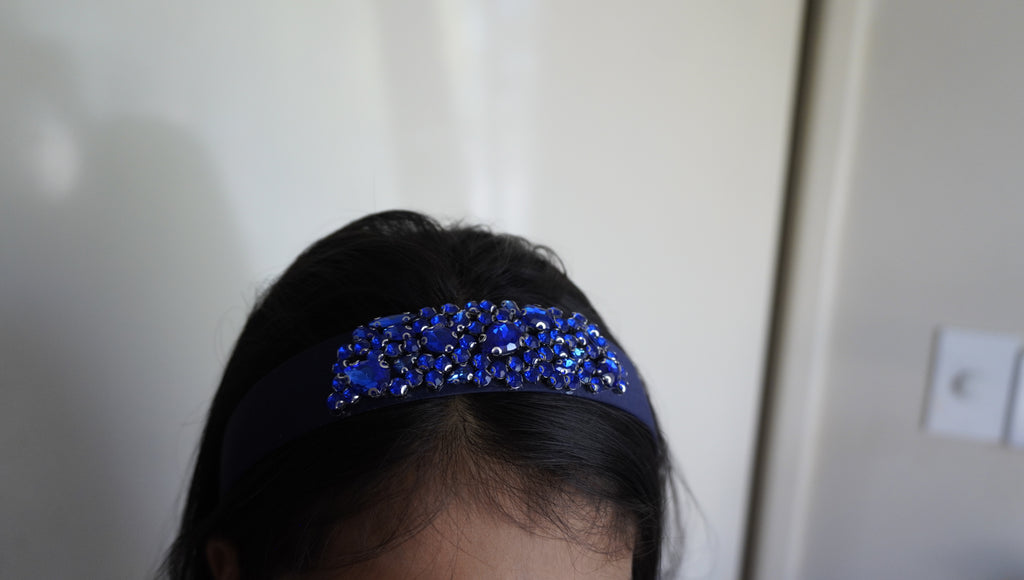 Royal blue stones headband