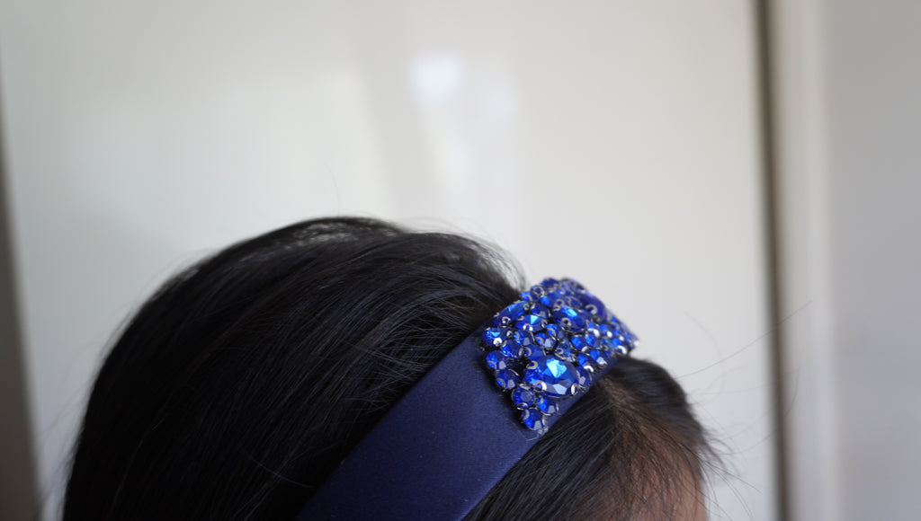 Royal blue stones headband