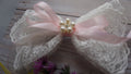 While lace bow clip