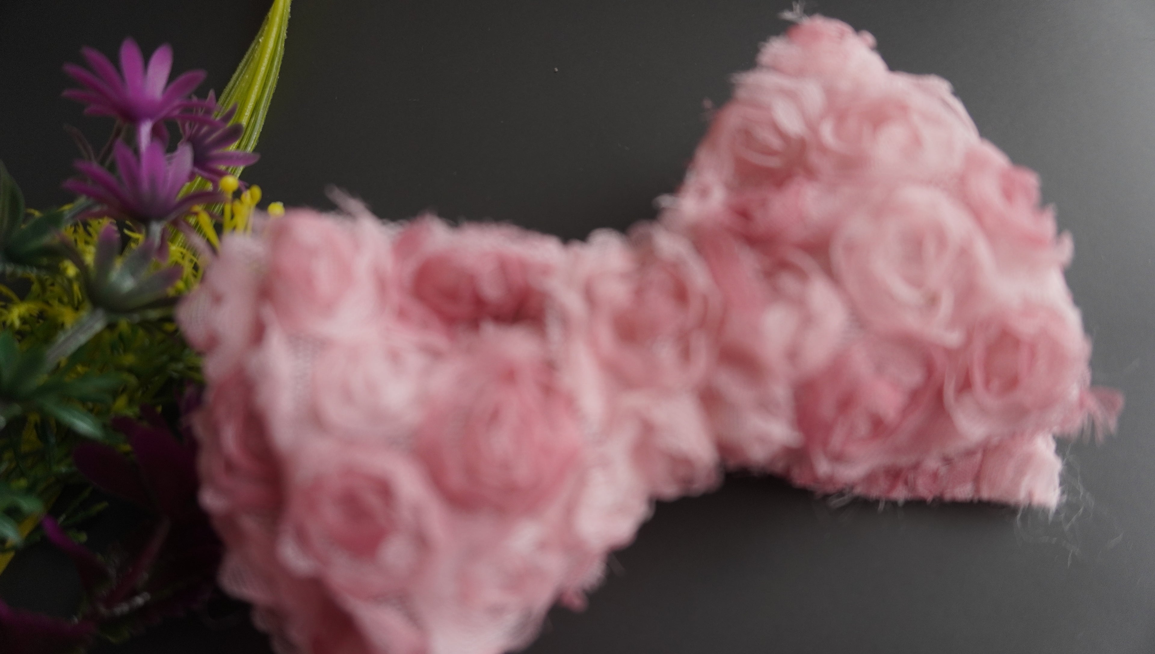 Pink lace bow clip