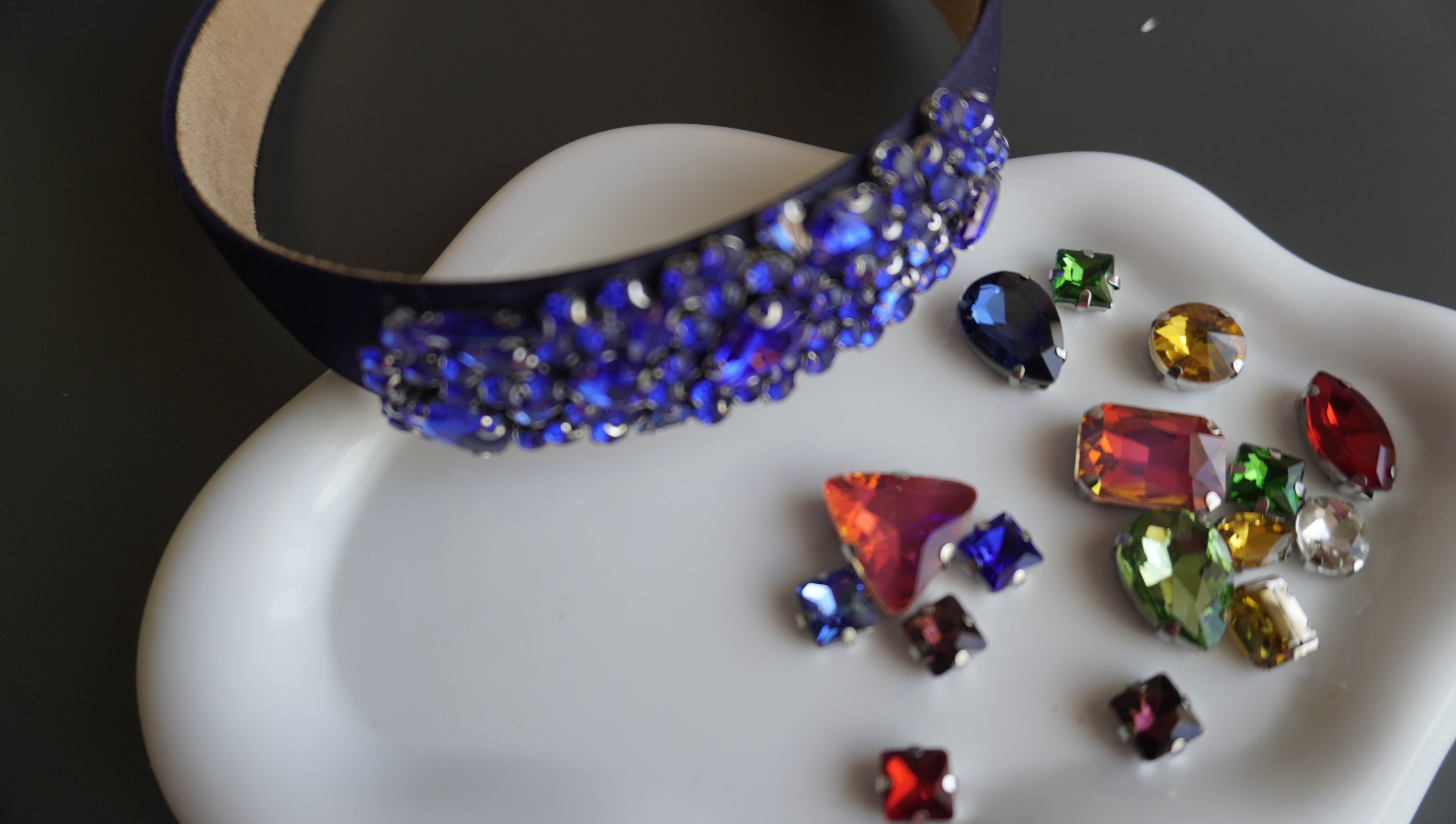 Royal blue stones headband