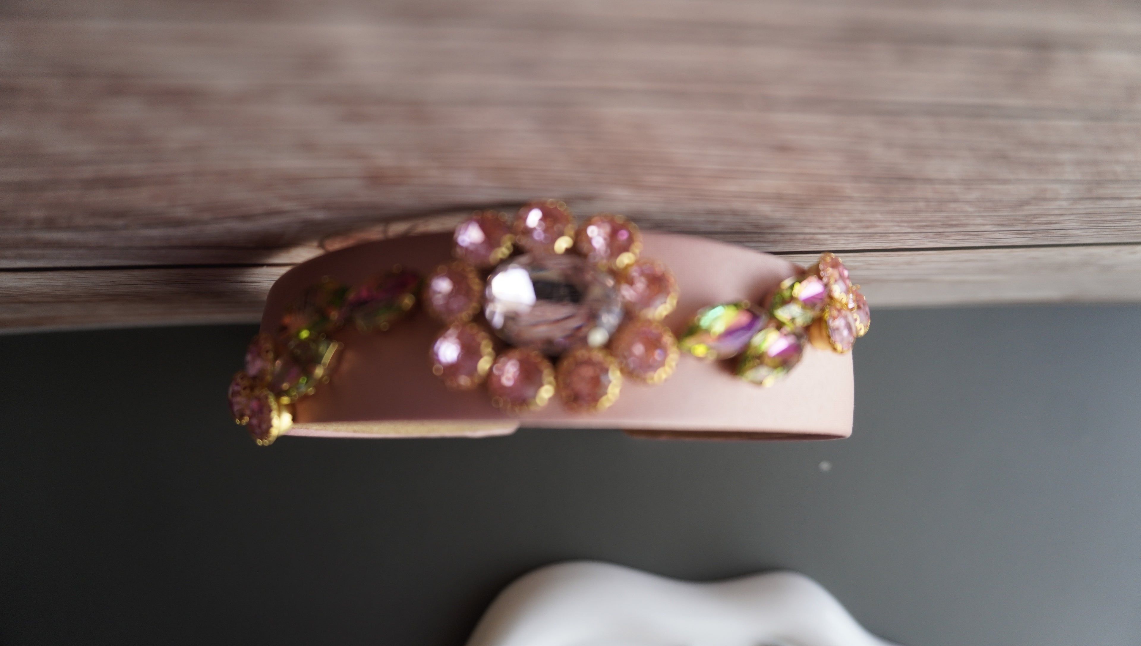Pink stones unique handmade headband