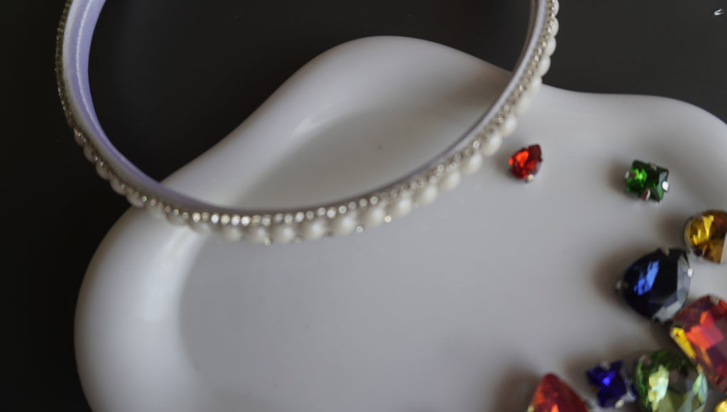 White pearl headband