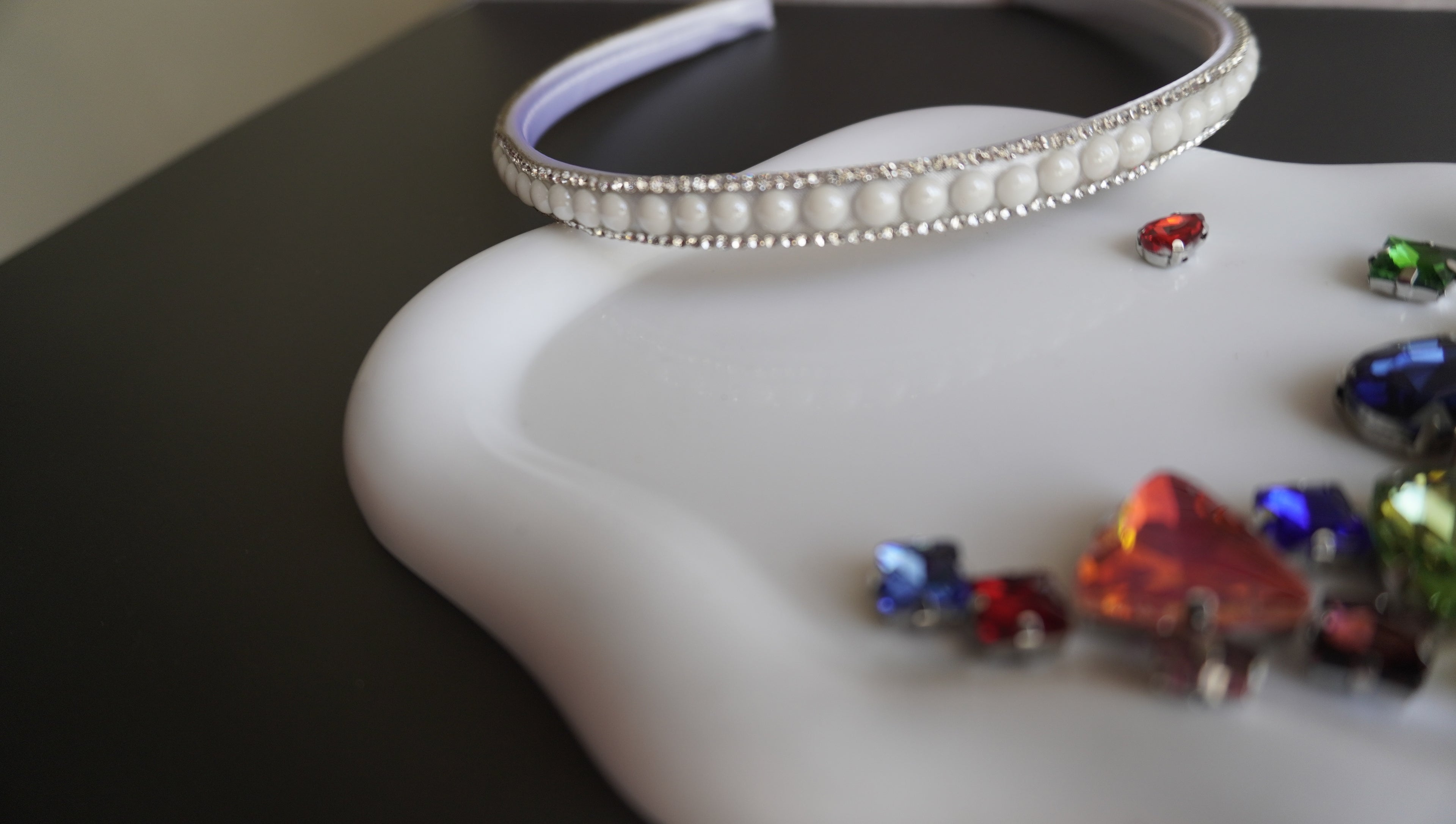 White pearl headband